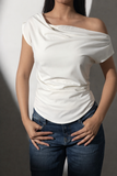 White drape tee