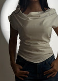 White drape tee