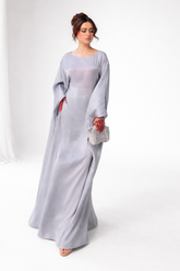 Grey butterfly abaya