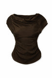 Brown drape tee