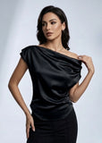 Satin drape tee