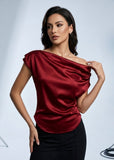 Crimson drape tee