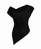 Black asymmetrical tee