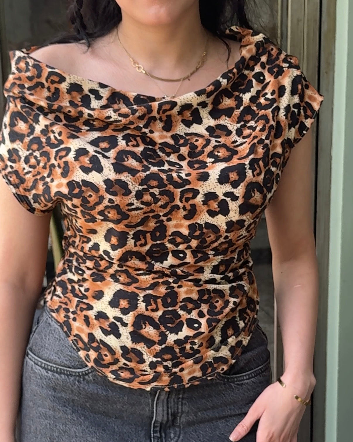 Leopard printed tee