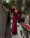 Gamine dress wine