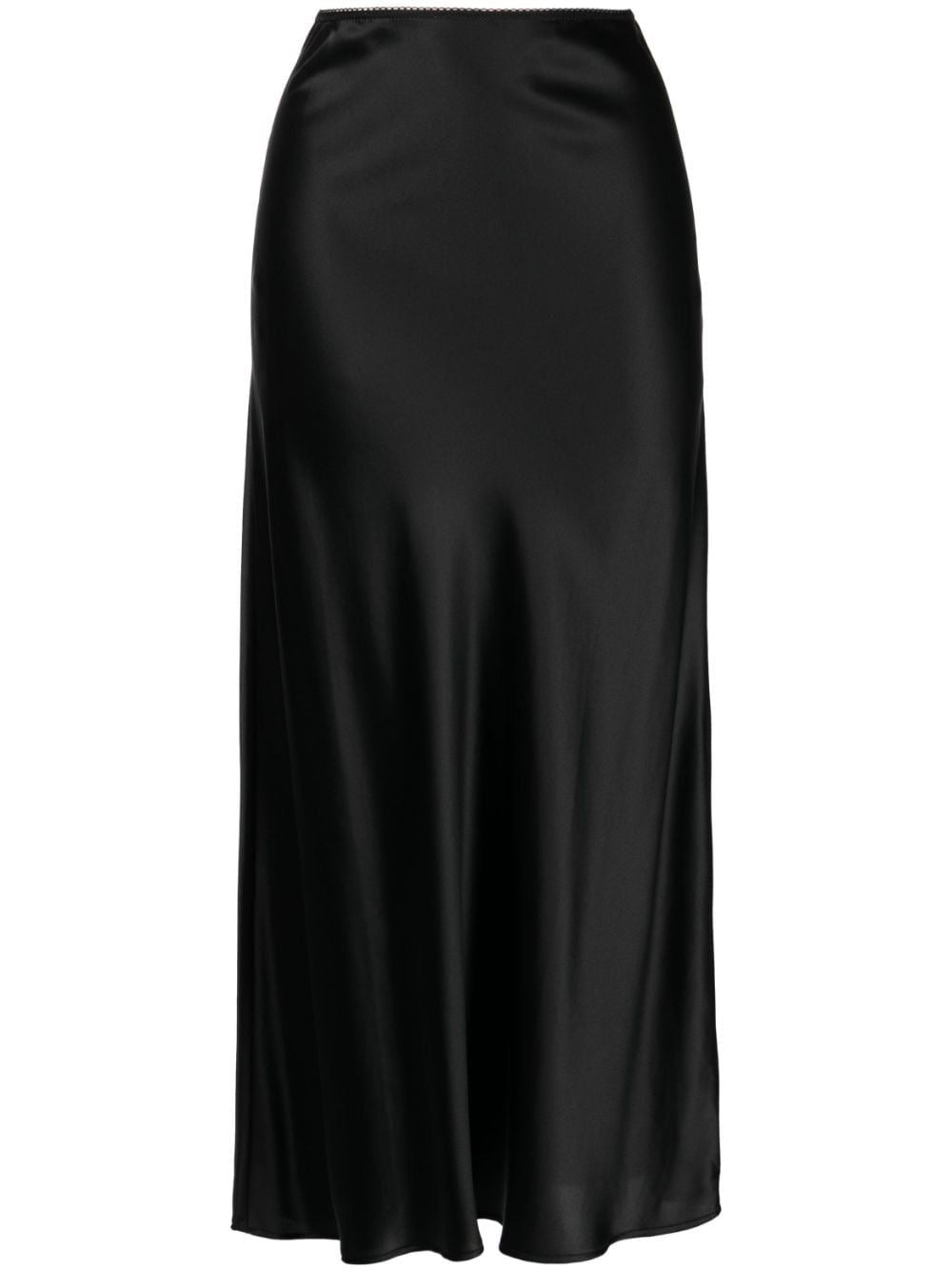 Satin midi skirt