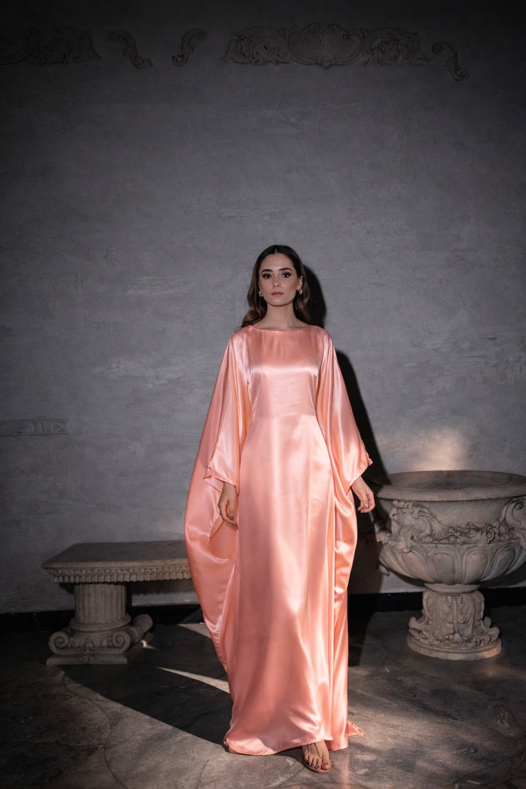 Peach butterfly kaftan