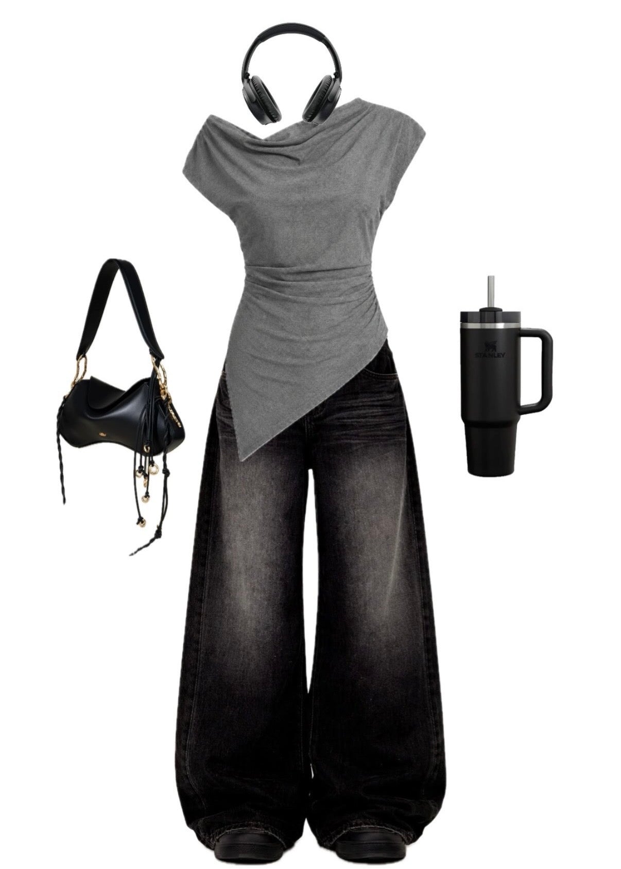 Asymmetrical tee Grey