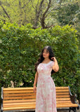 Pink floral summer dress