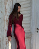 Gamine dress wine