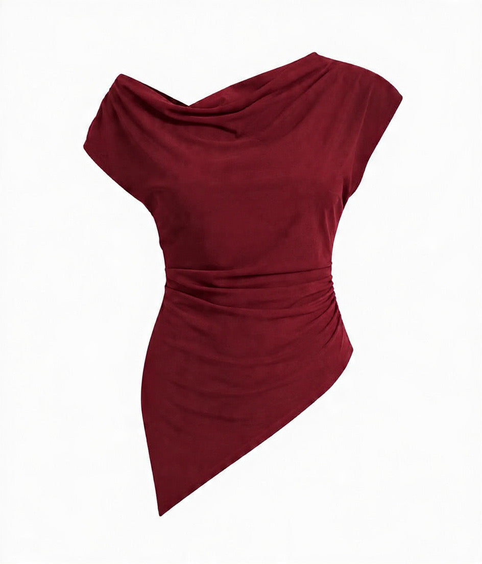 Cherry Asymmetrical  top