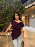 Asymmetrical Plum tee