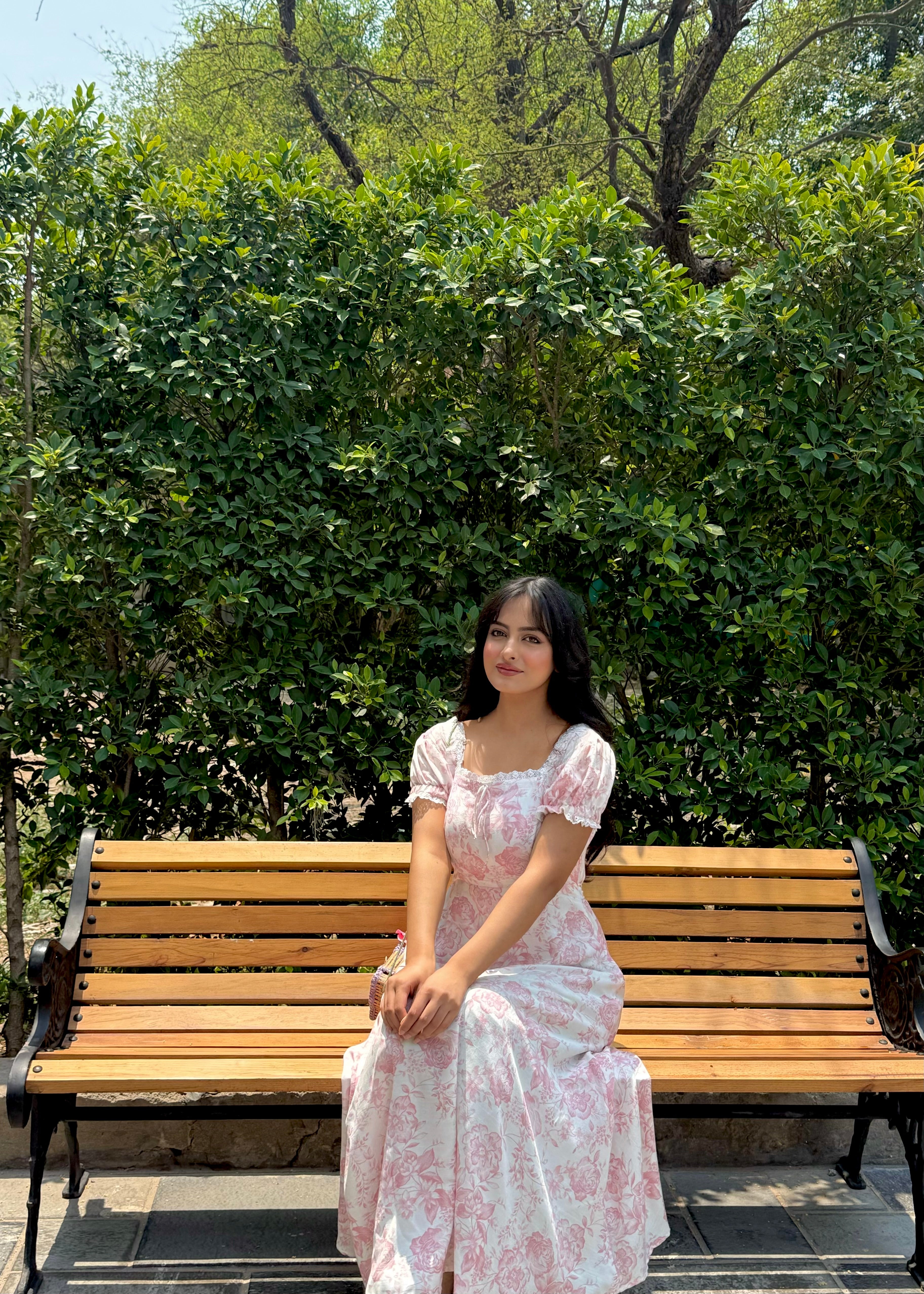 Pink floral summer dress