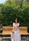 Pink floral summer dress