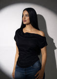 Black drape tee