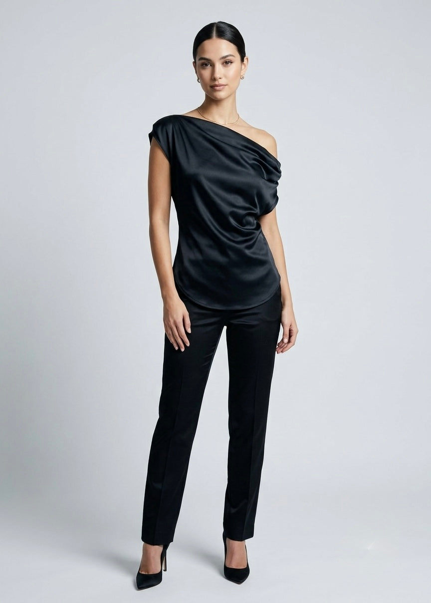 Satin drape tee