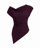 Asymmetrical Plum tee