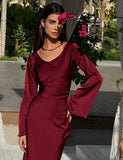 Gamine dress wine