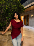 Cherry Asymmetrical  top