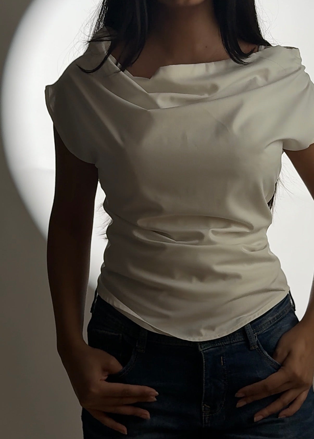 White drape tee