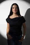 Black drape tee