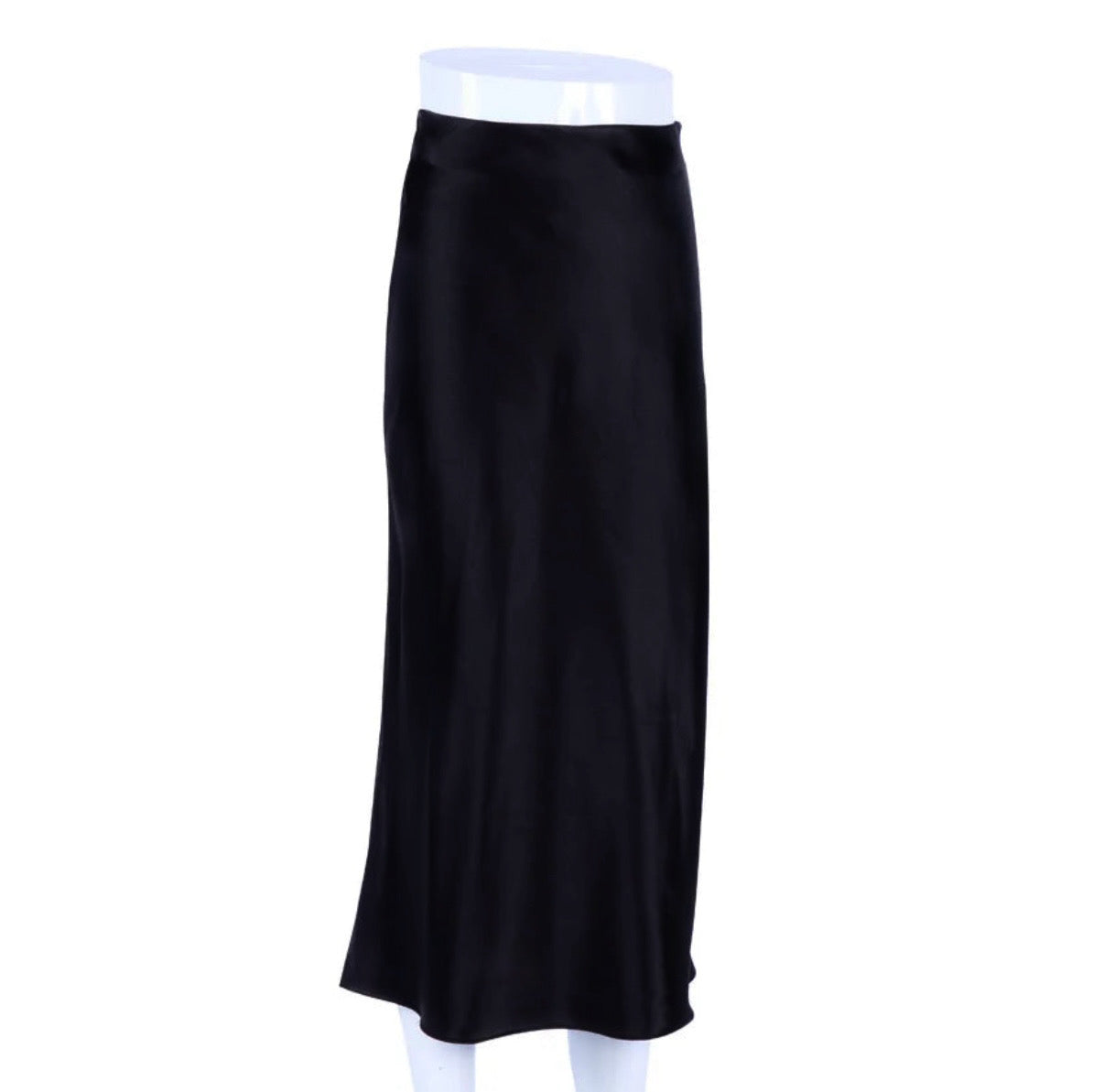 Satin midi skirt