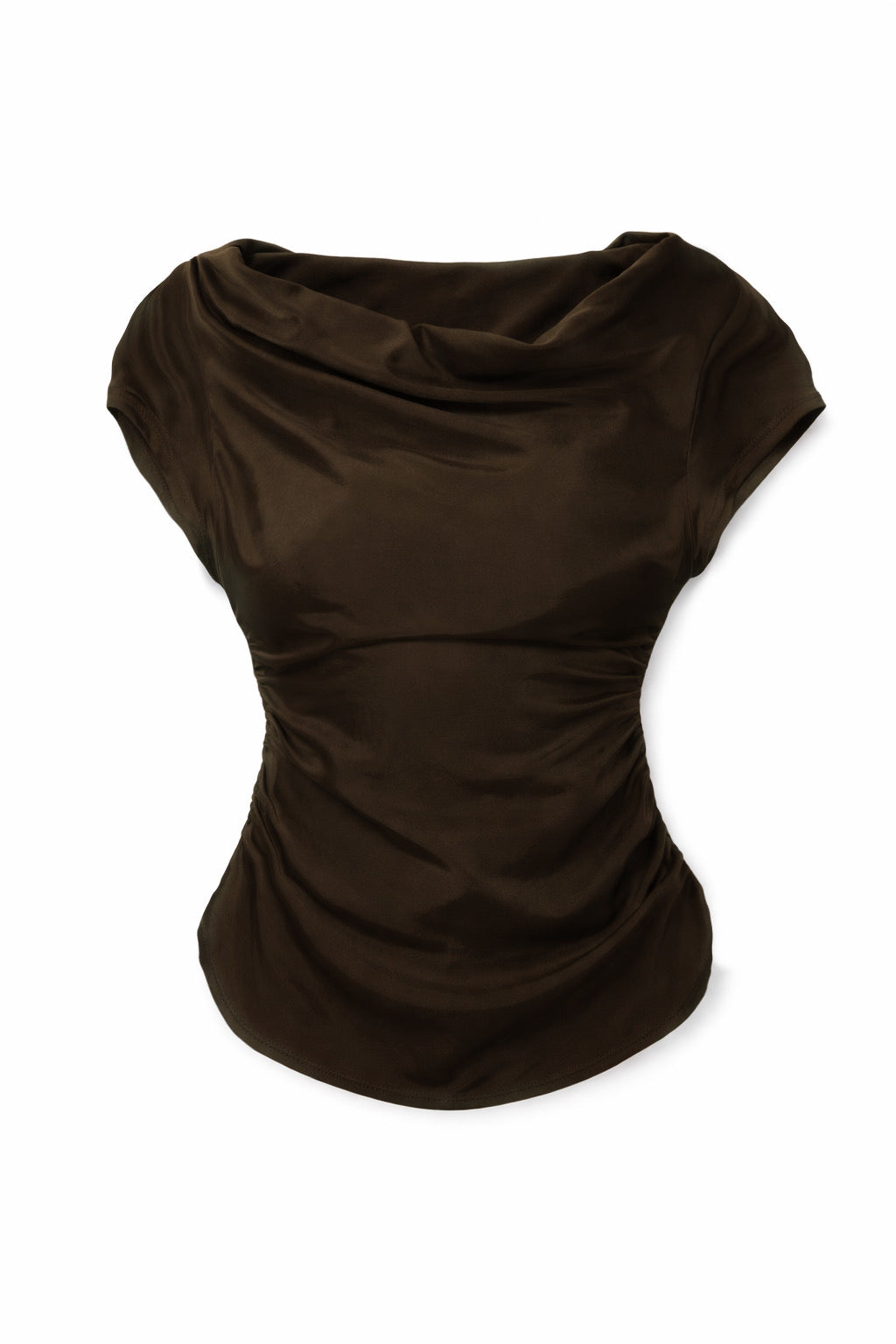 Brown drape tee