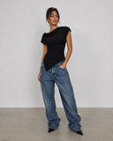 Black asymmetrical tee