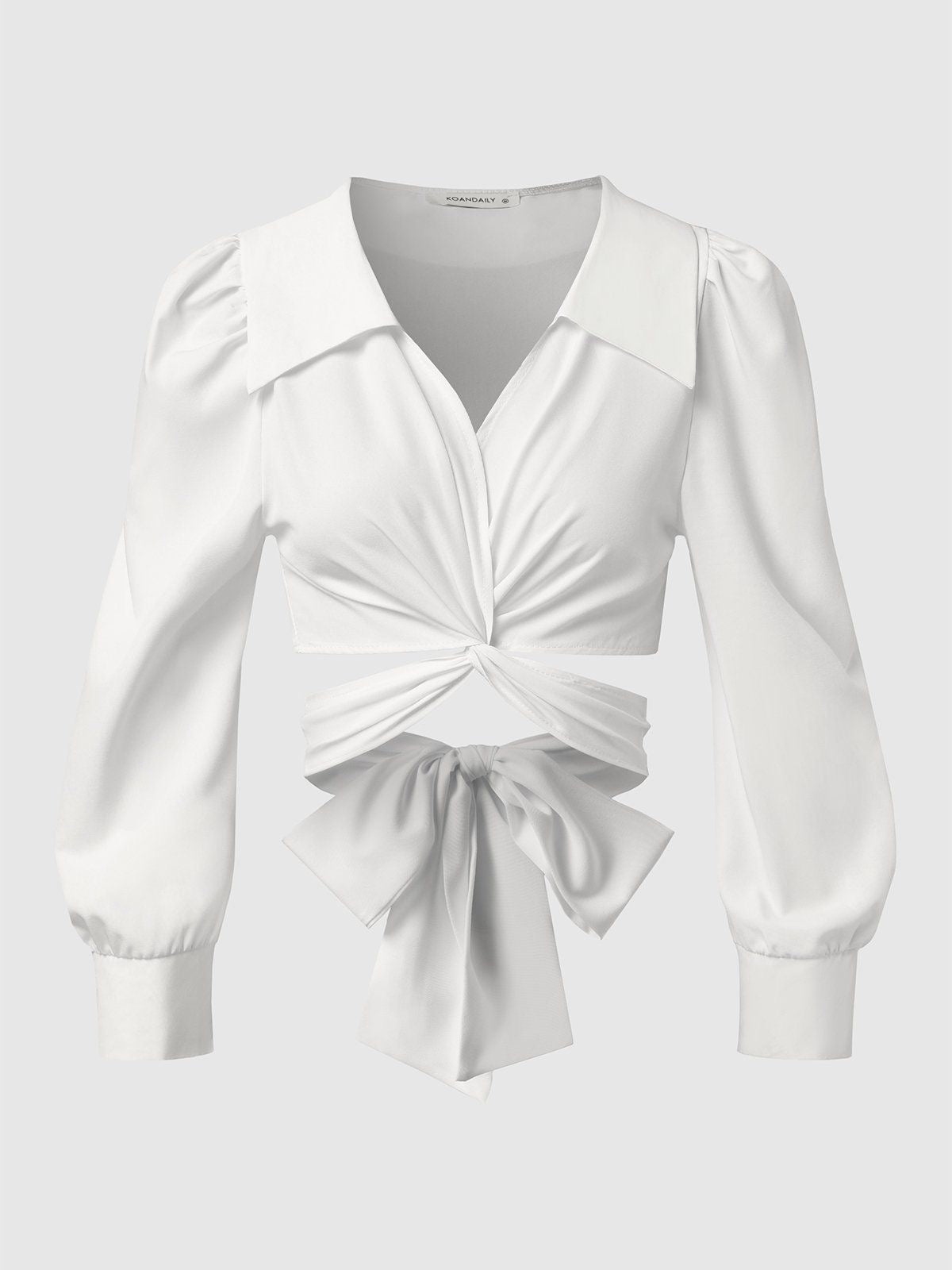 Solid white wrap blouse